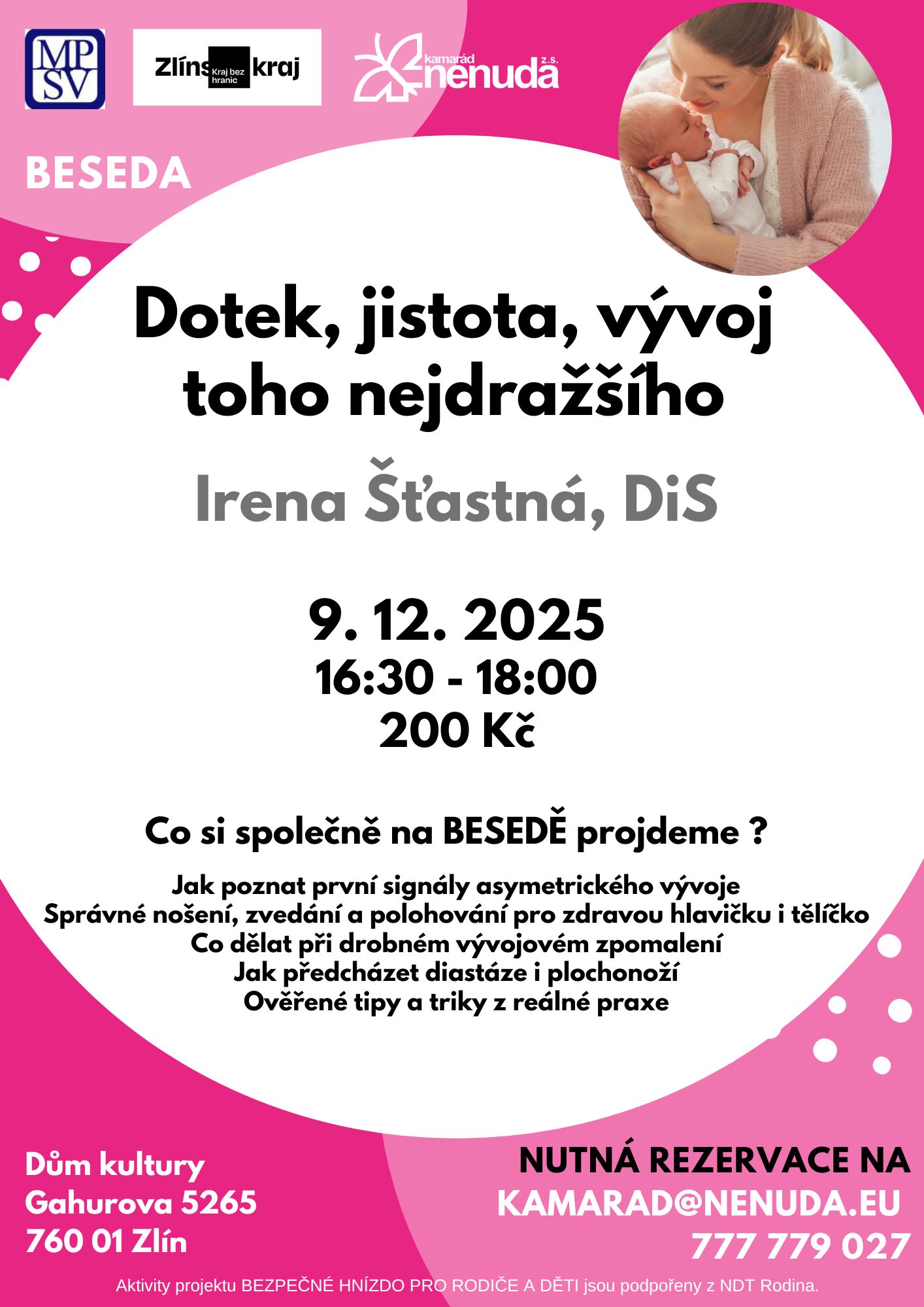 titulní obrazek události 'DOTEK, JISTOTA, VÝVOJ TOHO NEJDRAŽŠÍHO'