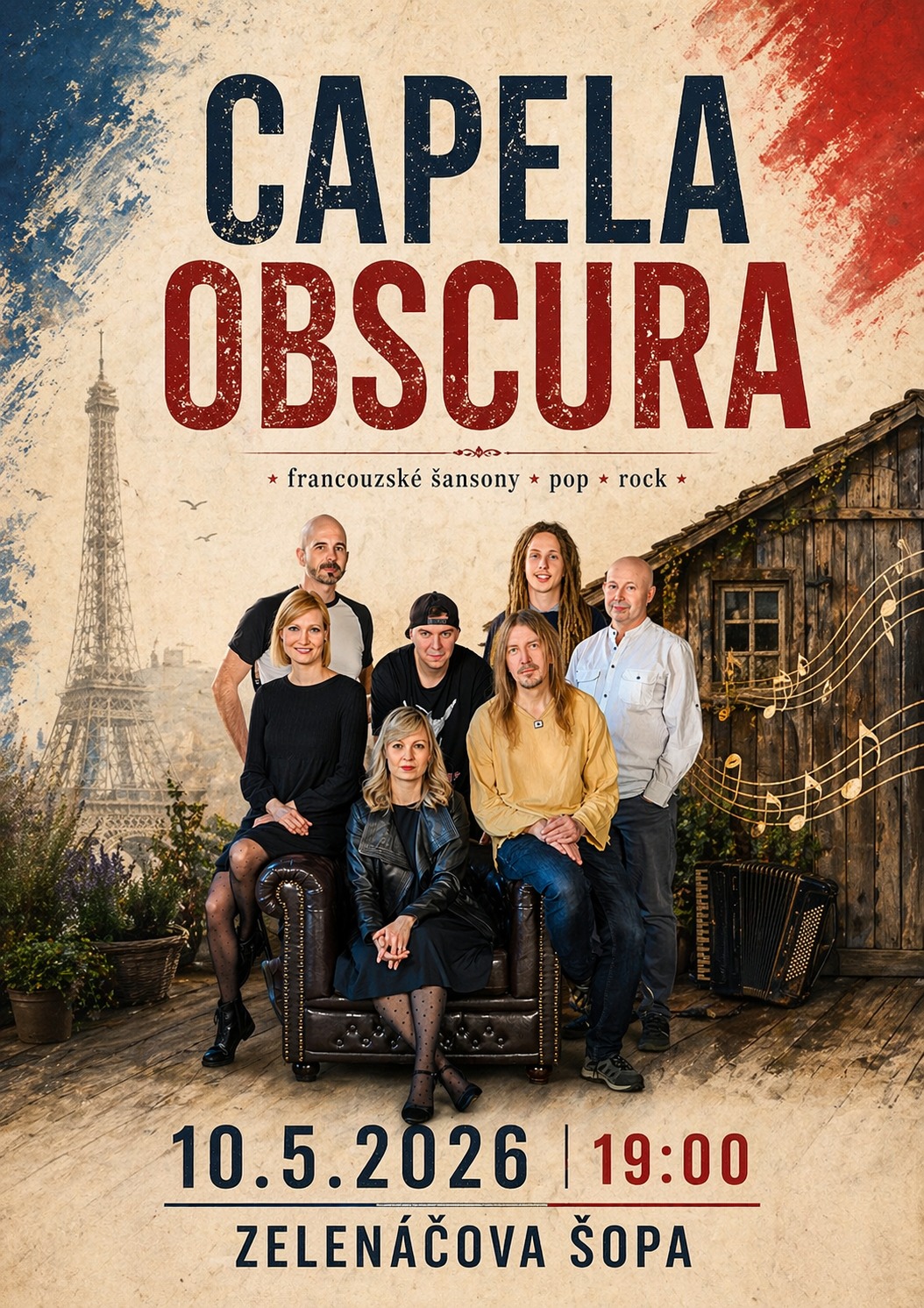 titulní obrazek události 'Capela Obscura v Šopě – Večer francouzských písní'