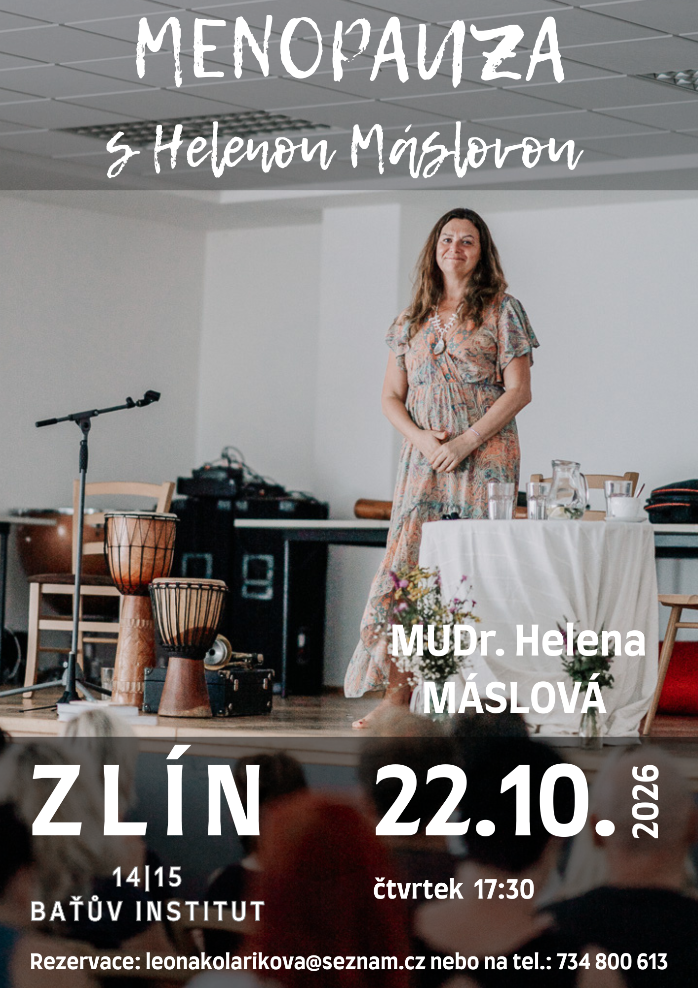 titulní obrazek události 'MUDr. Helena Máslová ve Zlíně – MENOPAUZA s Helenou Máslovou'